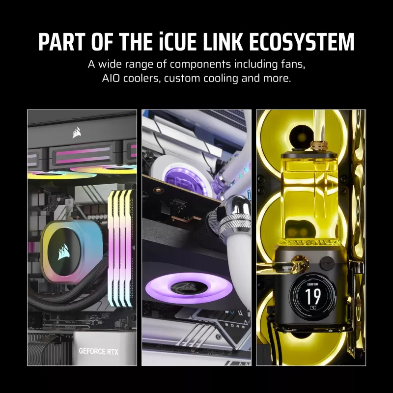 CORSAIR iCUE LINK LX120-R RGB Reverse Blade PWM ventola per case, 120 mm, bianca