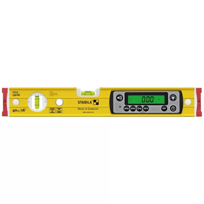 Livella STABILA TECH 196 DL 19830, digitale 40 cm, precisione 0,5 mm/m, antiscivolo, con custodia