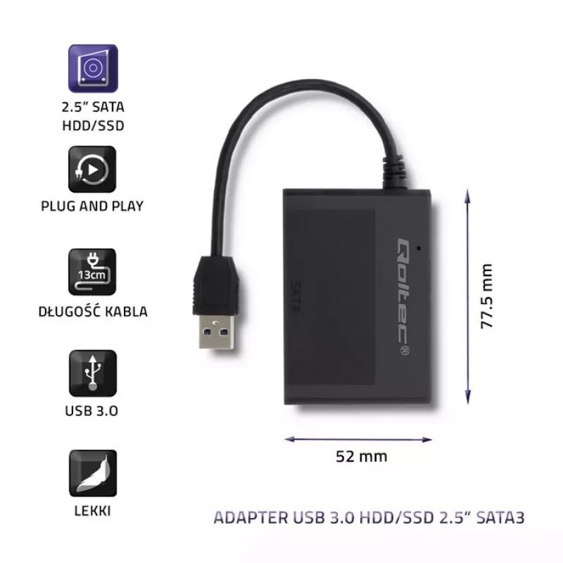 Adattatore per HDD/SSD Qoltec USB 3.0