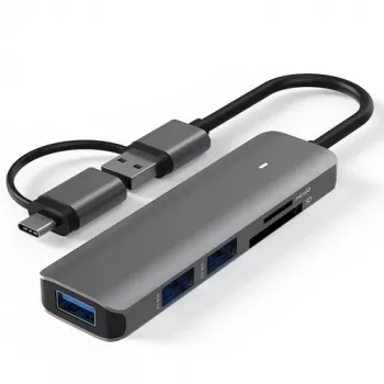Adattatore USB 3.0 - 3 x USB 3.0, SD, TF
