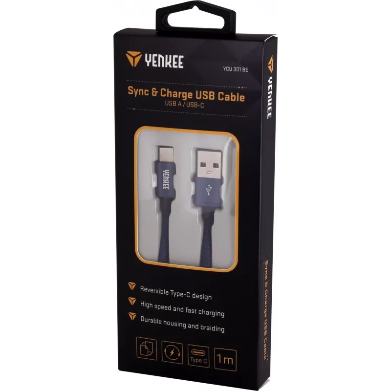 Cavo YENKEE YCU 301 BE USB-A 2.0/USB-C 1m lilla