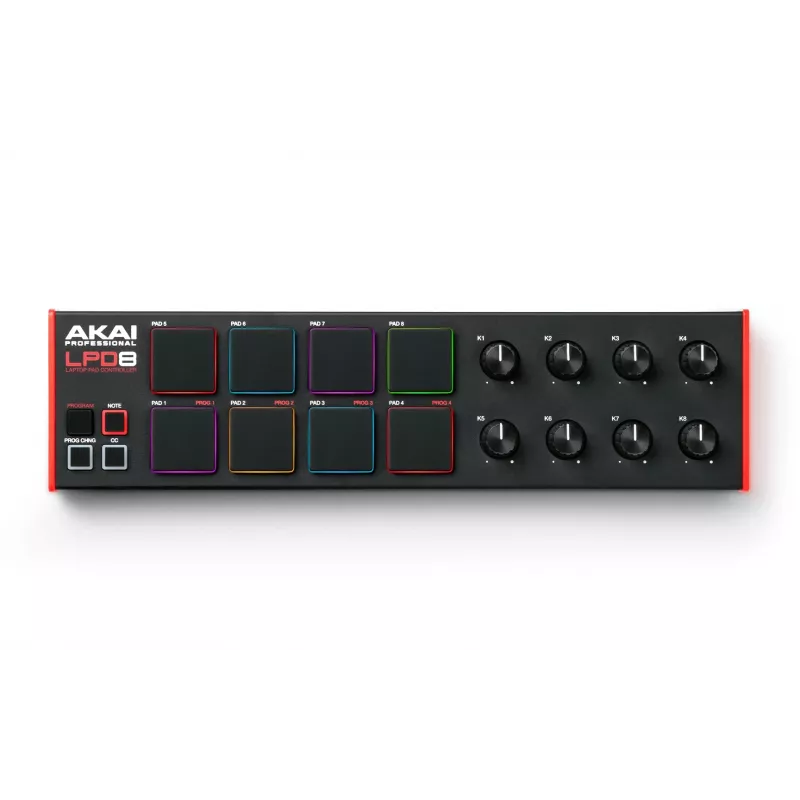 Tastiera MIDI Akai LPD8 MKII 8 tasti USB nero, rosso