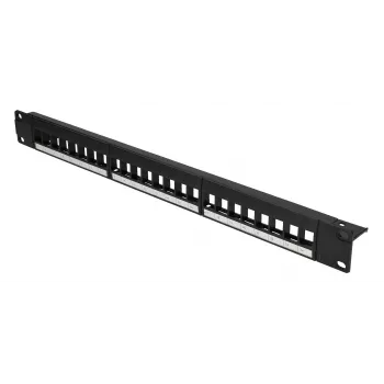 Patch panel Extralink 24 porte U/UTP (UTP) modulare, 1U, nero, larghezza 482,6 mm
