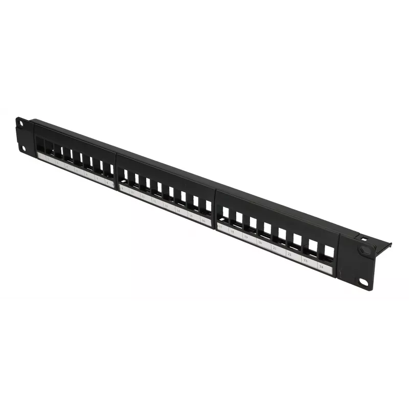 Patch panel Extralink 24 porte U/UTP (UTP) modulare, 1U, nero, larghezza 482,6 mm