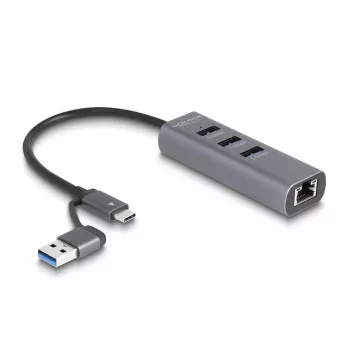 DeLOCK 64282 docking station per laptop e replicatore di porte con filo USB 3.2 Gen 1 (3.1 Gen 1) Type-C grigio (64282)