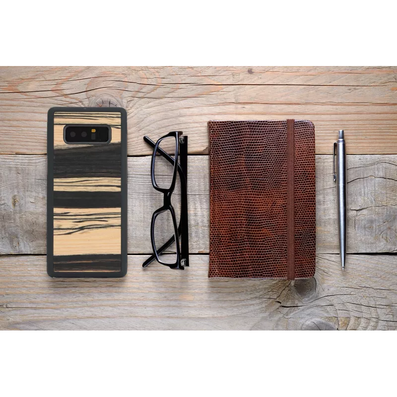 Custodia per smartphone man and wood per Samsung Galaxy Note 8 — ebano bianco finitura nera