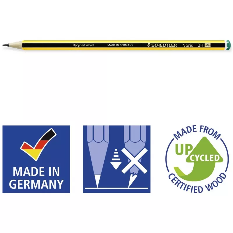 Staedtler Noris 120 2H matite, 12 pz., nero/giallo