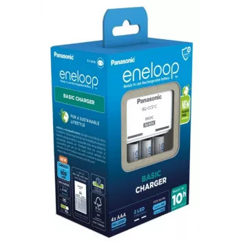 Caricabatterie PANASONIC Eneloop Basic BQ-CC51 + 4x AAA 800 mAh (K-KJ51MCD04E)