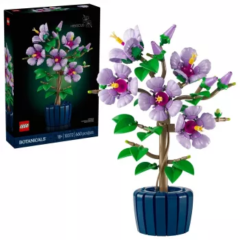 LEGO Botanical Set da costruzione Hibiscus Flower 10372 – 660 pezzi, modello da esposizione, 250×360×130 mm