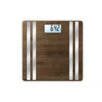 Bilancia pesapersone elettronica Medisana BS 552 — color argento con superficie in bambù, max 180 kg, precisione 100 g, Bluetooth, BMI, composizione corporea