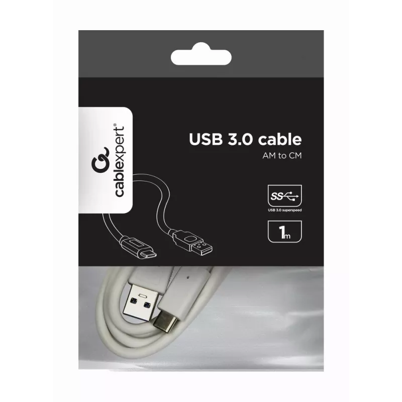 Cavo dati USB Gembird USB A a USB C 1 m, USB 3.2 Gen 1, bianco
