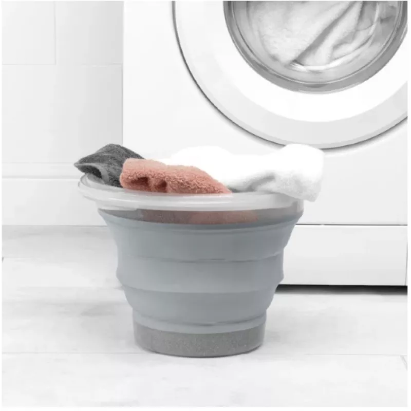 Secchio pieghevole Beldray LA084354GRYBEU7 10 L, corpo in silicone pieghevole, design glitterato
