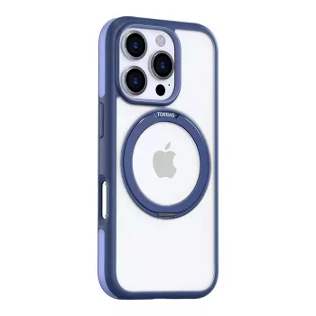 Cover Torras Ostand R Fusion iPhone 16 Pro blu trasparente 6,1