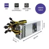 Alimentatore PCI-E Qoltec 50177 Smart 1600W | 80 Plus Gold - Data Mining