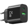 Caricabatterie USB usams USA001629 25W 1×USB-C + 1×USB-A ricarica rapida