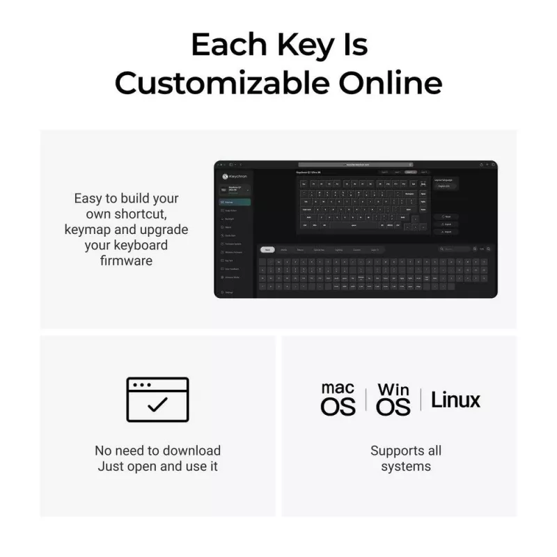 Tastiera meccanica Keychron Q1 Ultra 8K — formato 75%, USB + RF wireless + Bluetooth, RGB LED, nero