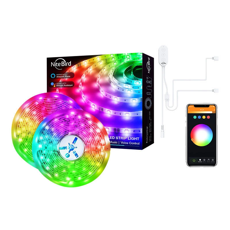Striscia LED NiteBird SL3 di gosund | nitebird — Smart WiFi RGB, 2×5 m, Tuya