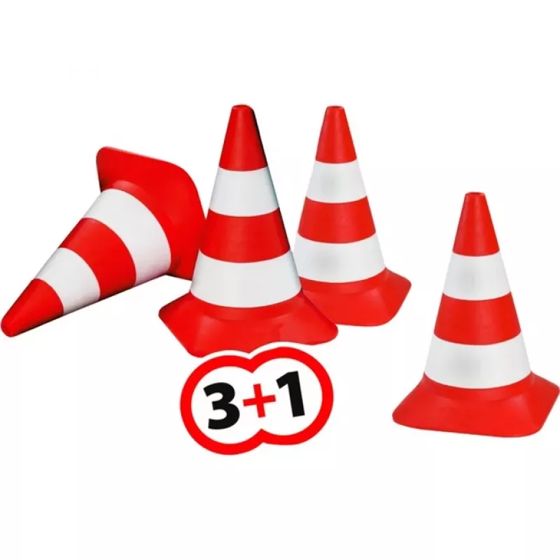 BIG Pylonen (set da 4) - 1 anno - plastica - rosso - bianco