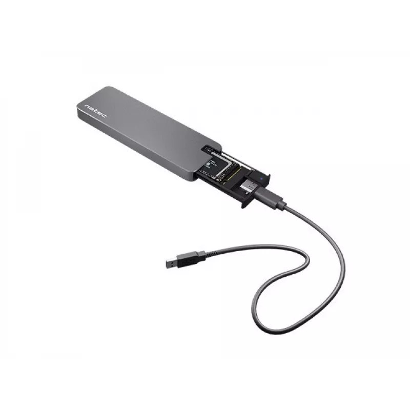 Natec Rhino NKZ-1953 box per SSD M.2 NVMe, USB-C 3.2 Gen 2 10 Gbps, M.2 2230/2242/2260/2280, fino a 2 TB, alluminio