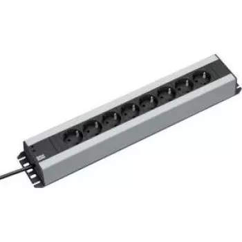 Prolunga di alimentazione Bachmann 300.002 2 m 12 prese AC nero grigio