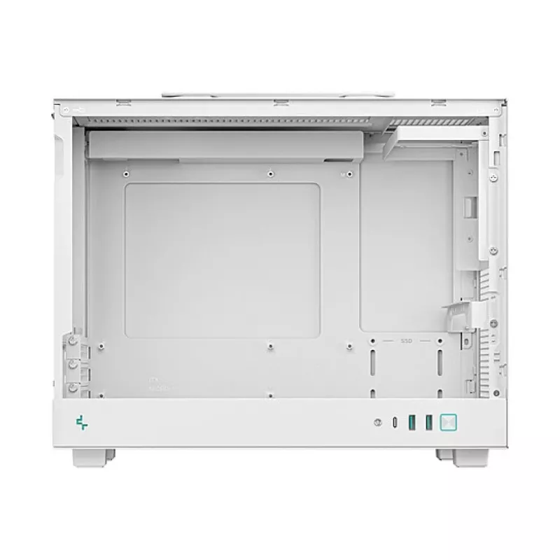 Case per computer DeepCool CH160 PLUS WH Small Form Factor bianco, microATX, vetro temperato, USB-C