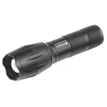 Torcia everActive FL600 — 600 lm, 10 W, corpo in alluminio, IPX4, 130 mm, 3×AAA, rossa