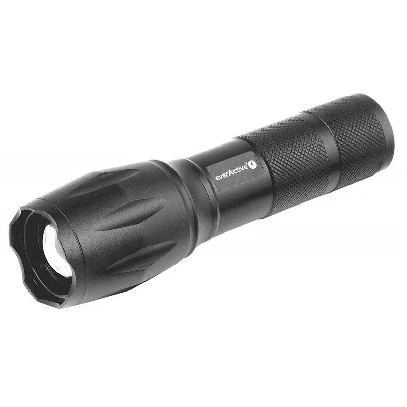 Torcia everActive FL600 — 600 lm, 10 W, corpo in alluminio, IPX4, 130 mm, 3×AAA, rossa