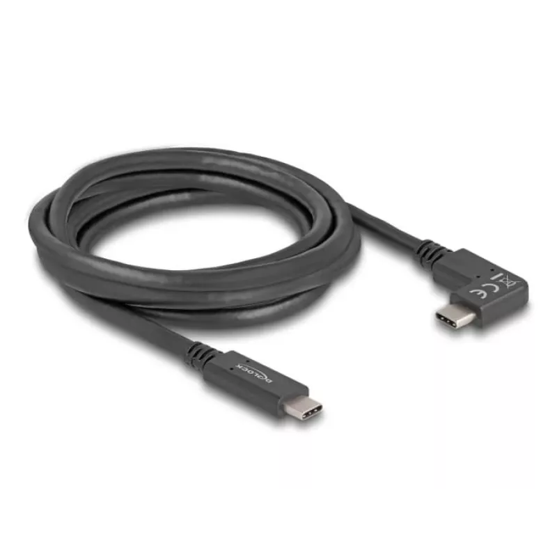 DeLOCK cavo USB connettore maschio USB Type-C su connettore maschio USB Type-C angolare 2 m 5 Gbit/s 4K PD 60 W