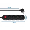 Prolunga elettrica ESPERANZA ELK212K — cavo 1,5 m, 4 prese tipo E, interno, nero