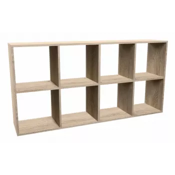 Libreria topper MALAX 2X4 SONOMA, rovere sonoma, 8 ripiani, 1470×300×750 mm