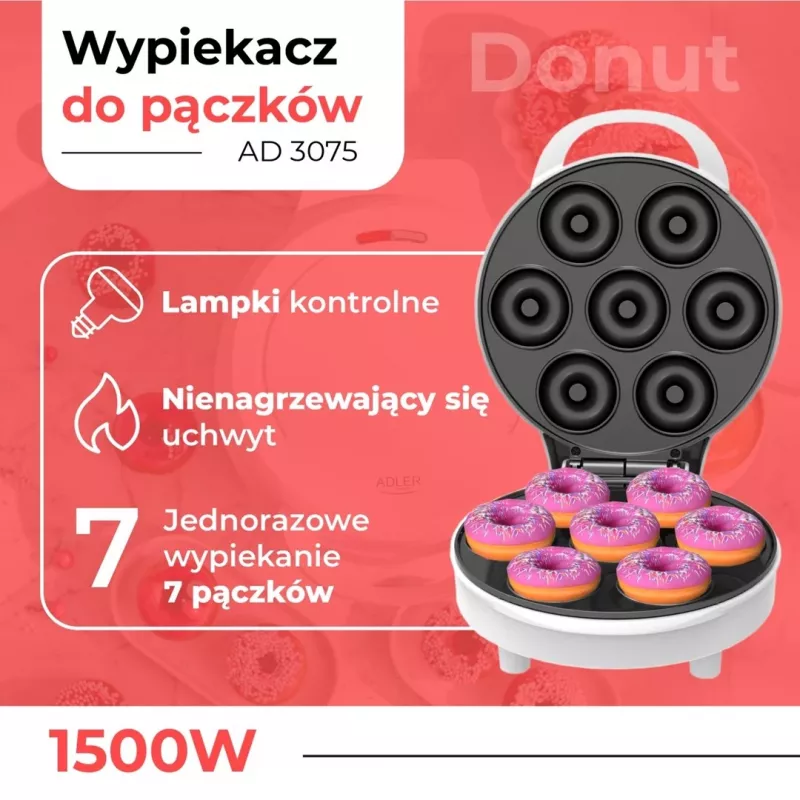 Adler Donut Maker | AD 3075 | Macchina per ciambelle | 1500 W