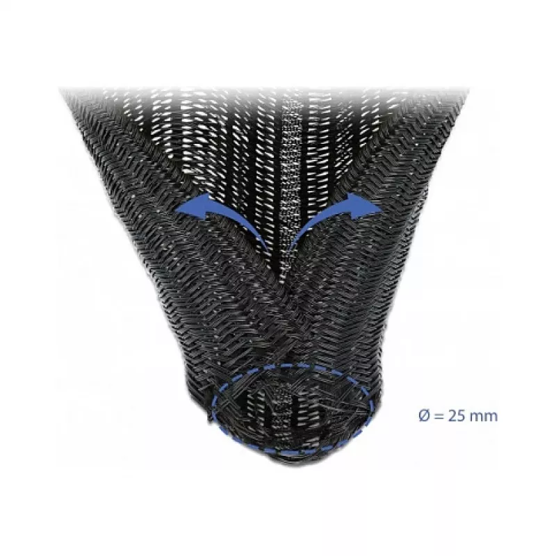 Guaina a treccia DeLOCK 18920 5 m x 25 mm nero