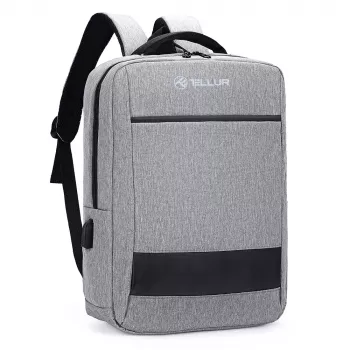 Zaino per laptop Tellur Nomad 15.6 pollici, grigio – scomparto laptop imbottito, tasche organizer