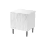 Comodino Cama Meble JUNGLE 53,5×40,5×44 cm bianco opaco, MDF e truciolare, gambe nere, set da 2