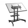 Carrello per TV ONKRON TS1380-B per TV da 50–83 pollici, nero, regolabile in altezza, base con ruote
