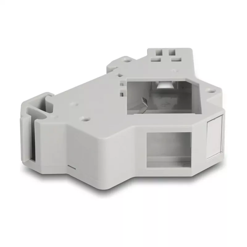 DeLOCK 67043 Supporto Keystone per guida DIN con messa a terra, grigio