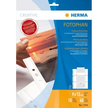 Buste per foto HERMA Fotophan 9x13 cm orizzontale bianco 10 pz.