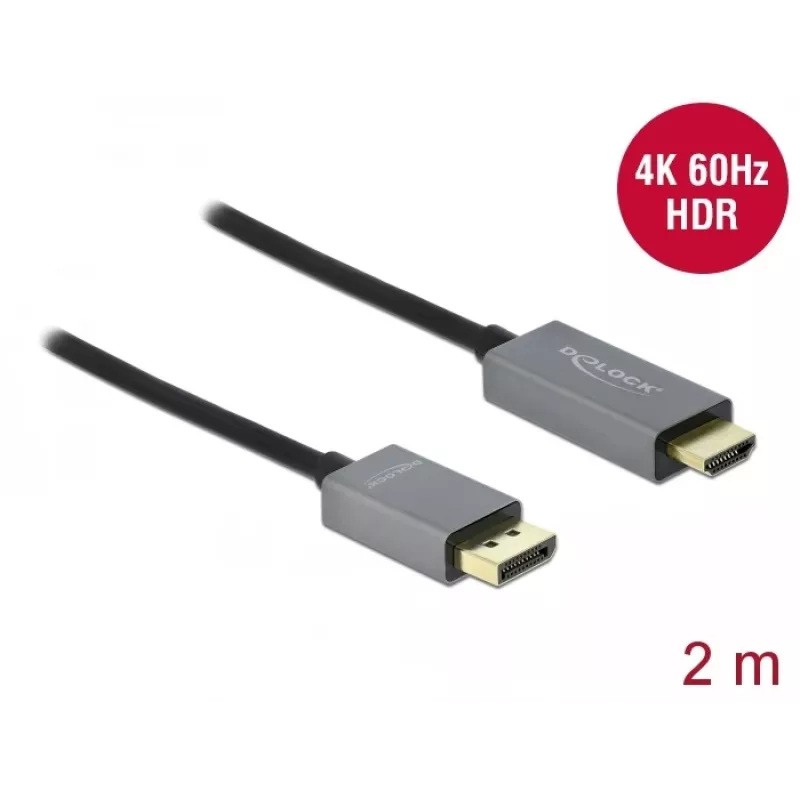 Cavo DisplayPort-HDMI DeLOCK attivo 1.4 4K 60Hz 2m