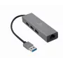 Gembird A-AMU3-LAN-01 adattatore USB-A a Gigabit LAN con hub USB 3.0 a 3 porte, nero