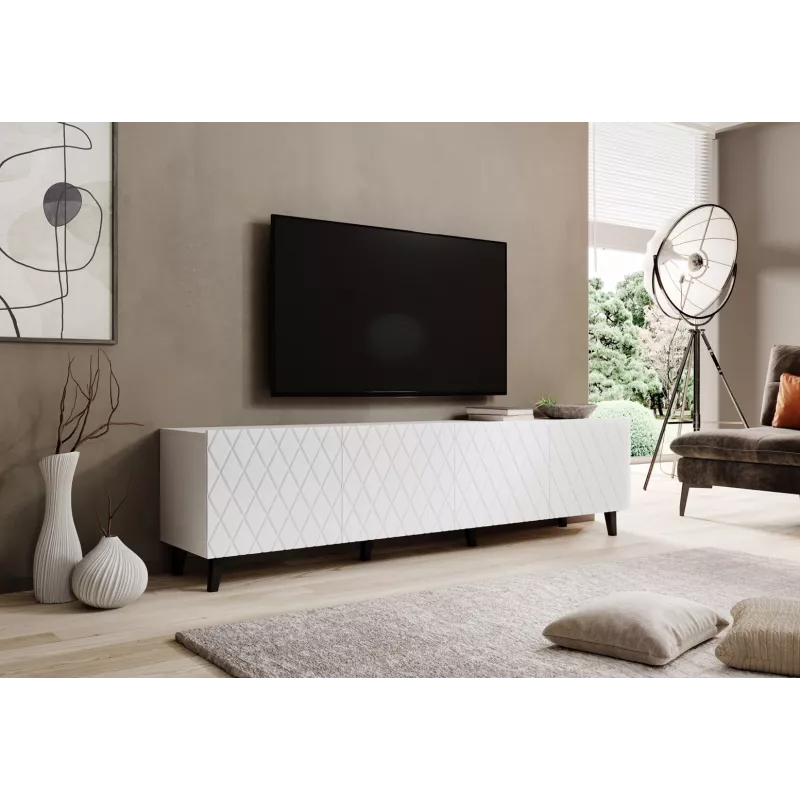 Mobile TV cama meble ASTI 200×42×52 cm bianco opaco