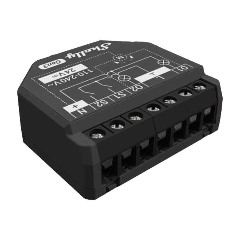 Controller WLAN-Bluetooth Shelly 2PM Gen3 – set da 4, misuratore di potenza a due canali