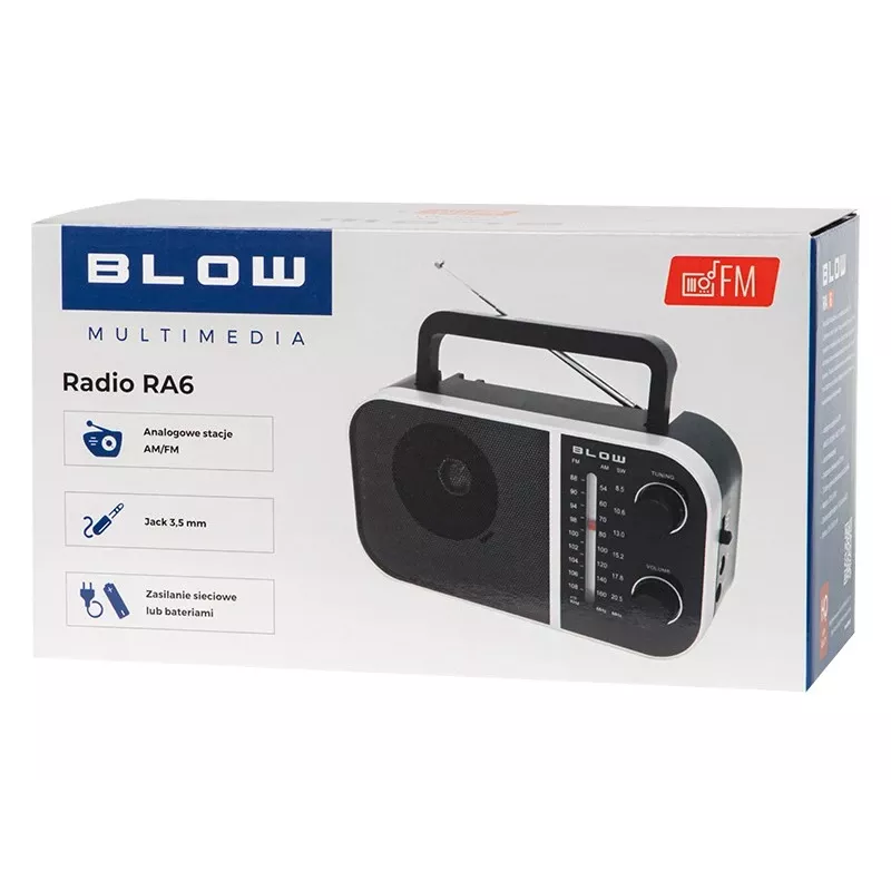 Radio analogica portatile BLOW RA6 AM/FM – ricezione AM e FM a batteria, ingresso cuffie