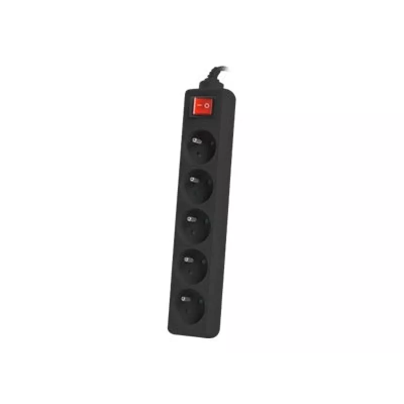 Lanberg Ciabatta elettrica, 5X prese francesi con interruttore, rame di qualità, 1,5 m | PS1-05E-0150-BK