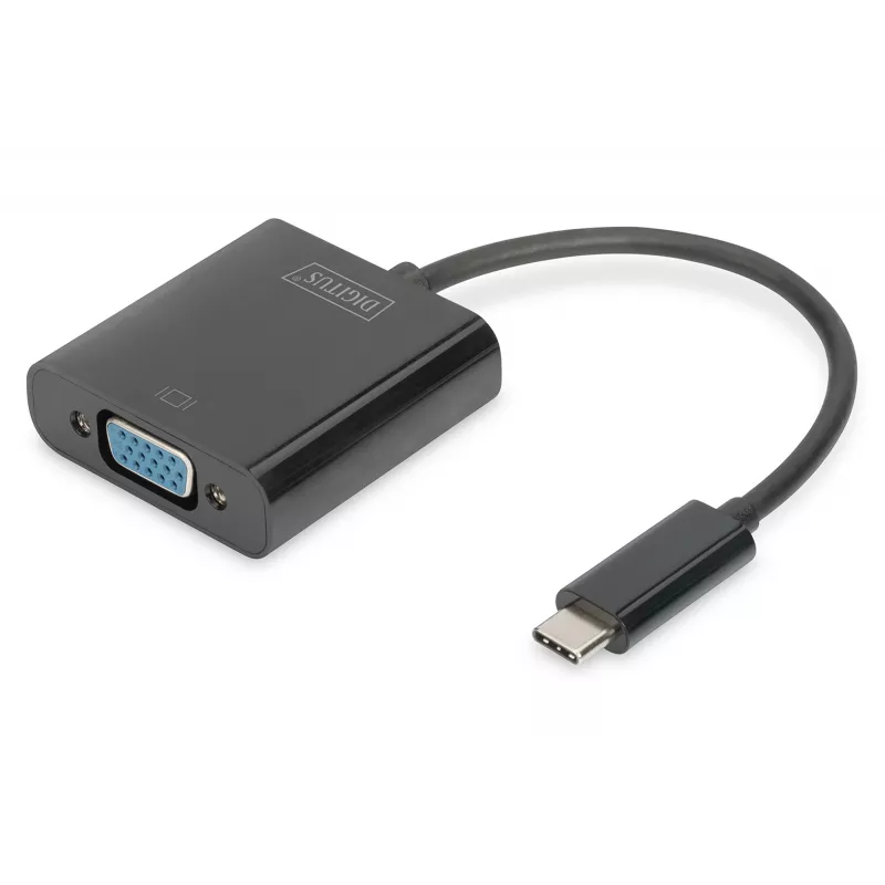 DIGITUS DA-70853 adattatore USB-C a VGA, Full HD 1080p, nero