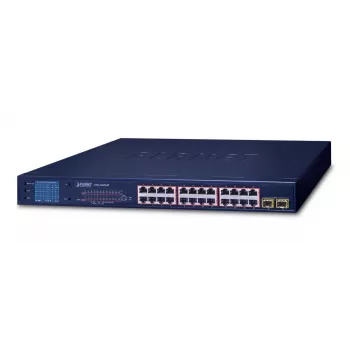 PLANET GSW-2620VHP - Switch - 24 x 10/100/1000 (PoE+) + 2 x Gigabit SFP - desktop, montaggio a rack - PoE+ (GSW-2620VHP)