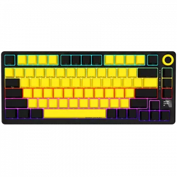 Tastiera gaming meccanica senza fili LORGAR KBP7075W — nero/giallo, layout EN
