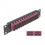 Patch panel fibra ottica DeLOCK 10 pollici 12 porte SC duplex viola 1U nero