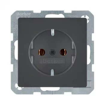 Presa tipo F berker 47436086 — 16 A, 250 V, antracite, corpo in duroplast