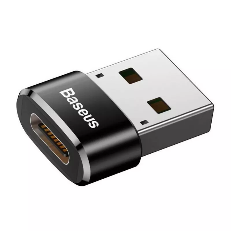 Adattatore convertitore Baseus da connettore maschio USB a connettore femmina Type-C nero