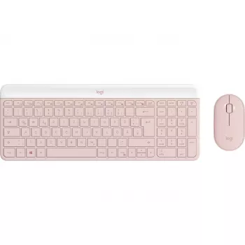 Logitech Slim Wireless Combo MK470 - set tastiera-mouse - wireless - 2,4 GHz - QWERTY - rosé (920-011314)